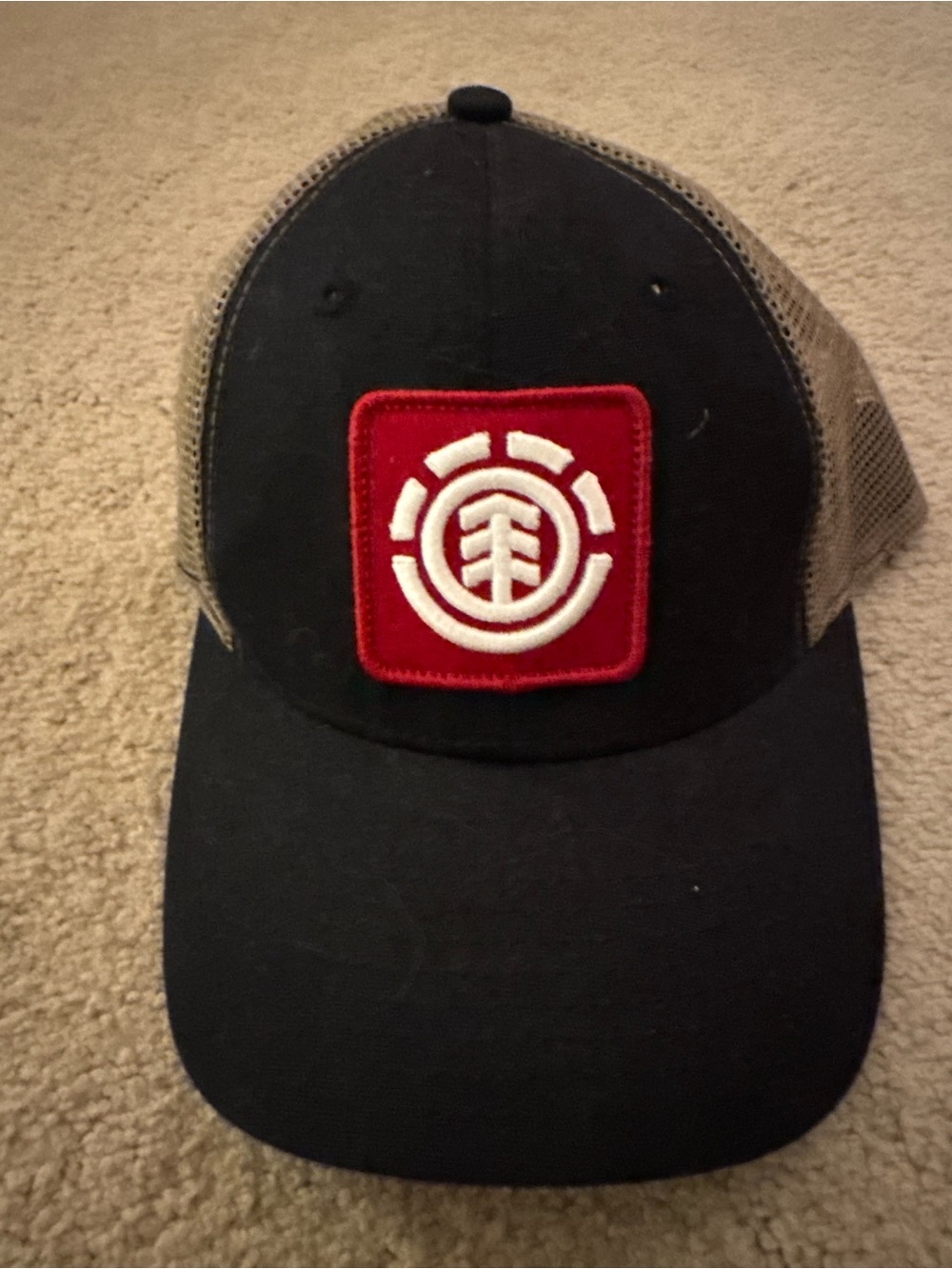 Element Black & Tan Trucker Hat with Red Patch